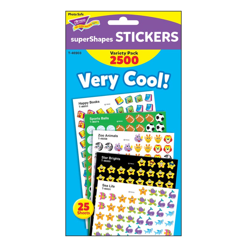 TREND enterprises, Inc. Very Cool! superShapes Stickers Variety Pack, 2500 ct - Image 3